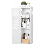 Bathroom Floor Cabinet Freestanding 3-Tier White