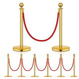 Stainless Steel Stanchions & Velvet Ropes (Gold)
