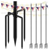 4 Pack 9FT Rustproof Waterproof String Light Poles