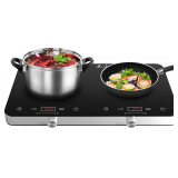 Double Induction Cooktop, 1800w 2 Burner Cooker