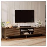 IKALIFE TV Stand for 80' TVs, Walnut, with Storage