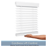 Lotus Cordless Faux Wood Blinds 48x48 White