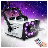 TCFUNY Snow Machine with 9 LED Lights 600W