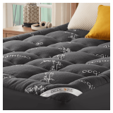 BEDLORE King Mattress Topper, Dark Gray, 6'-18'.