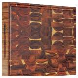 AZRHOM End Grain Acacia Cutting Board 20x15x2 In