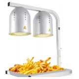 Heat Lamp for Food with Two 250W Bulbs, Silver
