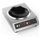 1800W Electric Wok, Induction, Stainless Steel