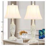 2-Pack Vintage Table Lamps with USB + AC Outlet