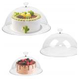 3 Pcs Clear Cake Dome Cover 8' 10' 12'