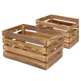 Brown Wooden Crates 2-Pack, 17.7' Length