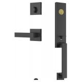 Front Door Handle & Deadbolt - Keyed Lock (Black)