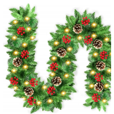 JTSIOV 9ft Christmas Garland with Lights