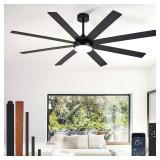 Depuley 66' Ceiling Fan with Lights, Black