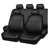 PU Leather Car Seat Covers Full Set Black