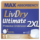 LivDry Ultimate Adult Diapers, Max Absorbency
