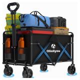 Collapsible Wagon Cart 380Lbs, Folding Beach Wagon
