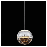 JoollySun Crystal Pendant Light: Chrome Globe