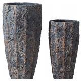 Yundu 17 & 22in Concrete Plant Pots Set of 2