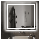 Hivone 40x36 LED Bathroom Mirror, Anti-Fog