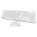 Wireless Keyboard Mouse Combo 104 Keys White