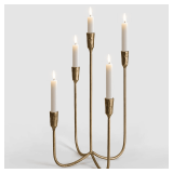 Brass Gold 5-Candle Cast Iron Candelabra 15'