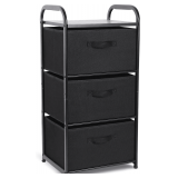 MAX Houser Dresser: 3 Fabric Drawers, Black