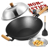 AOSION 13' Nonstick Wok Set with Lid, Pan