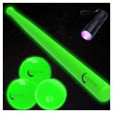 Glow-in-the-Dark Plastic Bat & 3 Balls Set