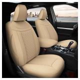 GIANT PANDA PU Leather Car Seat Covers (Beige)