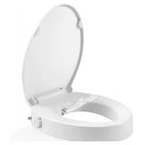 Raised Toilet Seat with Bidet, White, 50 Char Max
