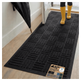 GORILLA GRIP 72x24 Waterproof Doormat, Black Maze