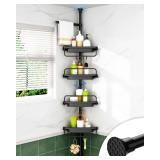 ALLZONE Corner Shower Caddy Pole, 34-116', Black