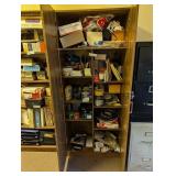 bookshelf and office supplies content