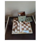 stone chess board and pcs