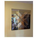 Mid century modern mirror 40 by 40" signed greg