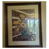 Sunflower Print framed art 31" by 25"