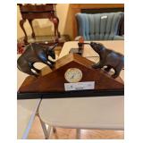 Bulls and bears clock stockmarket mantle clock