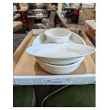bowls and baking dish