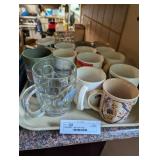 tray lot of mugs