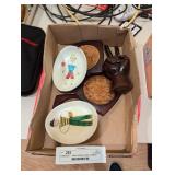 italian pottery lucite coasters peace