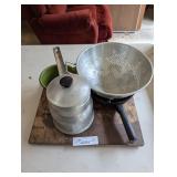 colender double boiler enamel pan stone trivet