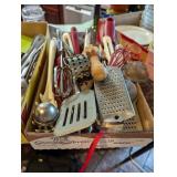 tray lot of kitchen tools