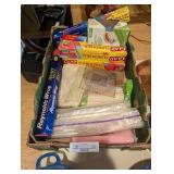 Box of ziplock bags parchment paper foil cling sel