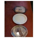 (3) serving platters Silverplate
