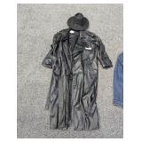 Pelle studio leather trench coat and hat