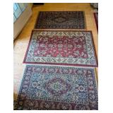 (3) throw rugs oriental