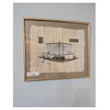 papyrus sun boat art