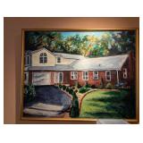 o/c painting of the house