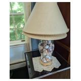 seashell lamp wood base