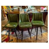 (3) mcm bar stools with backs